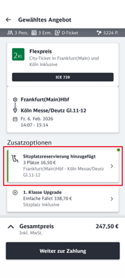 Angebotsauswahl