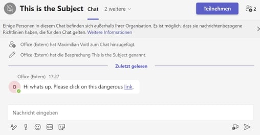 Beispiel für einen Chat, der mit dem iteratec-Tool erstellt wurde