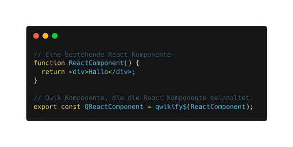 React Komponente in Qwik verwenden